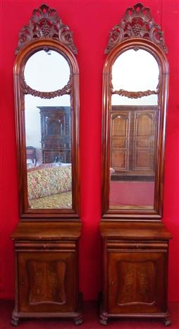 Pair of bedside tables with mirror