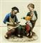 Cobbler with children in hand-painted ceramics