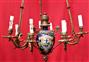 Nine-lamp majolica chandelier