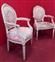Pair of Louis XVI style lacquered armchairs