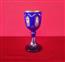 Ceremonial chalice in cut blue glass