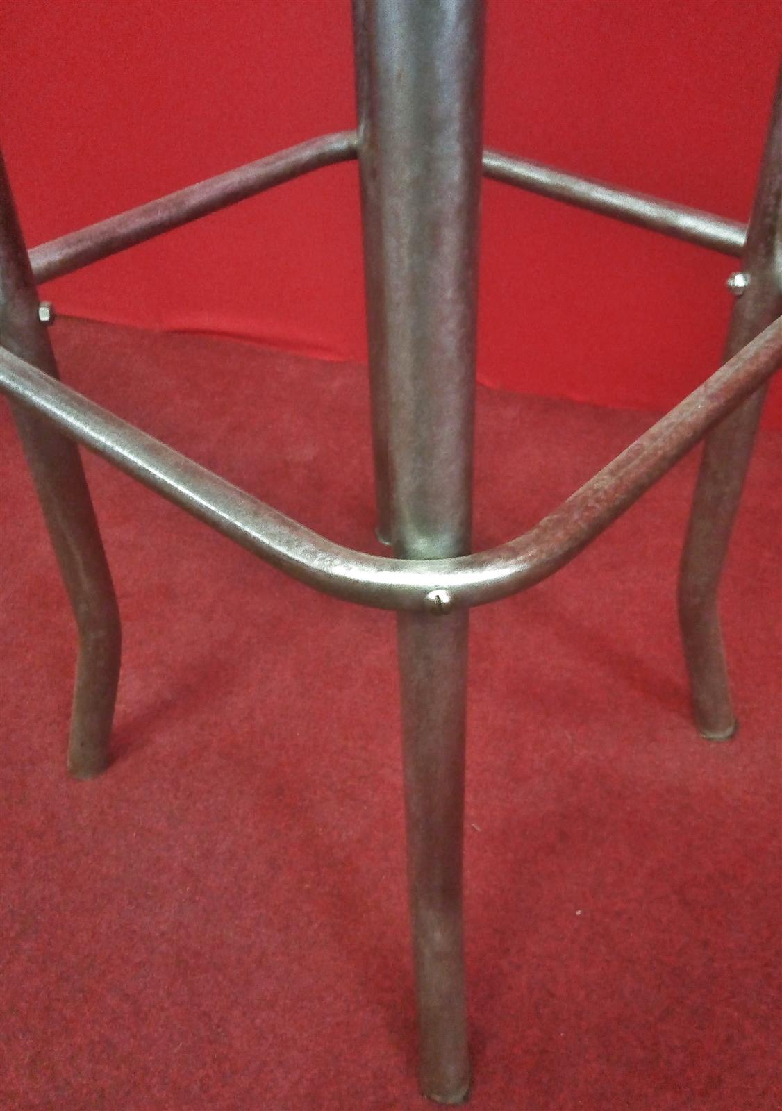Group of 5 chromed metal stools