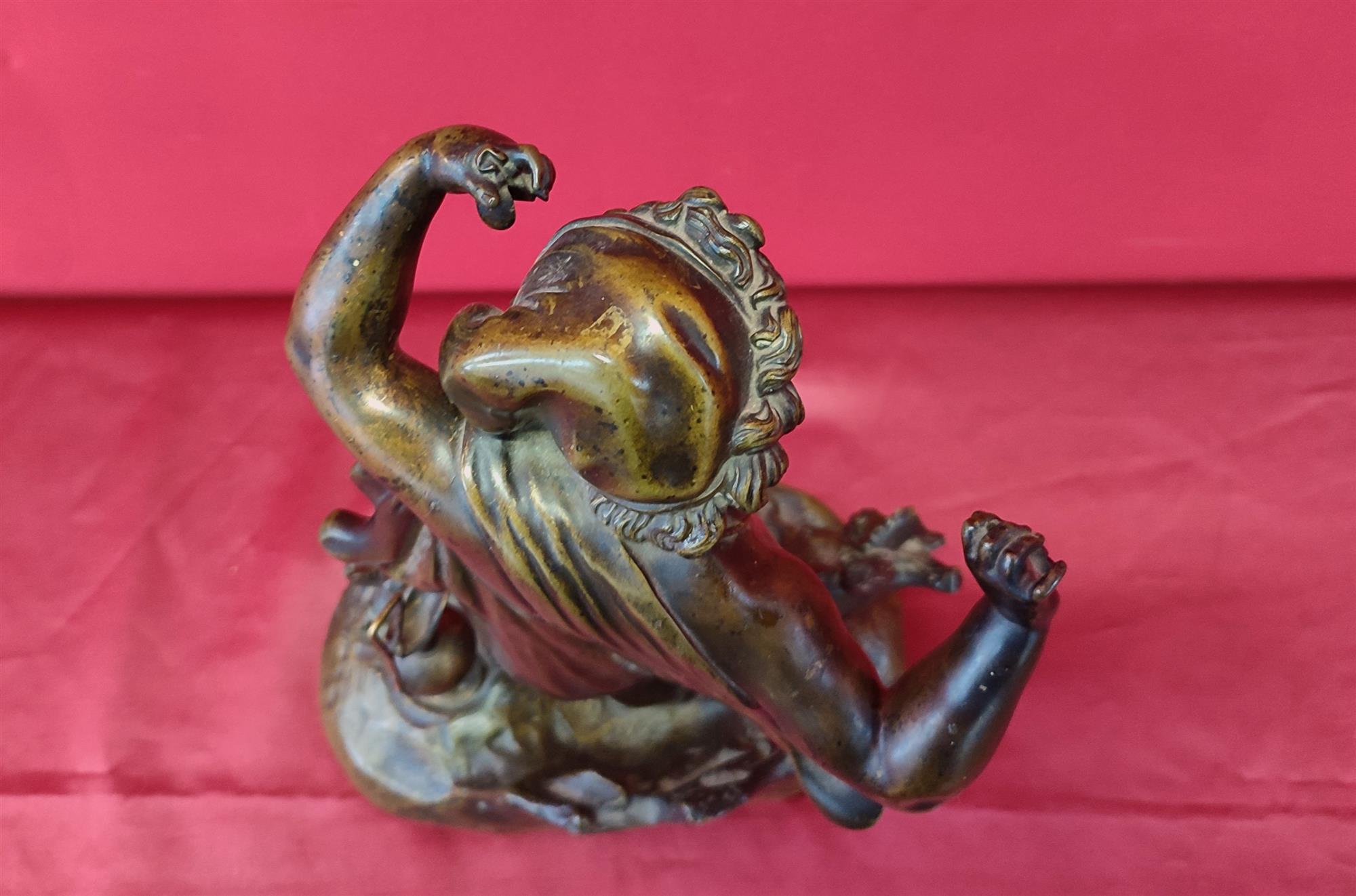 Bacchus dancing bronze figure