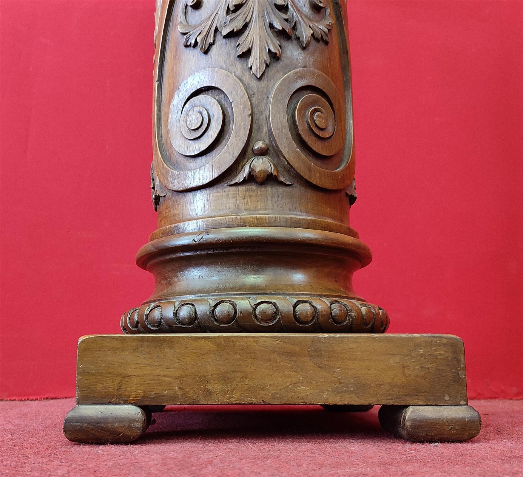 Column carved in walnut