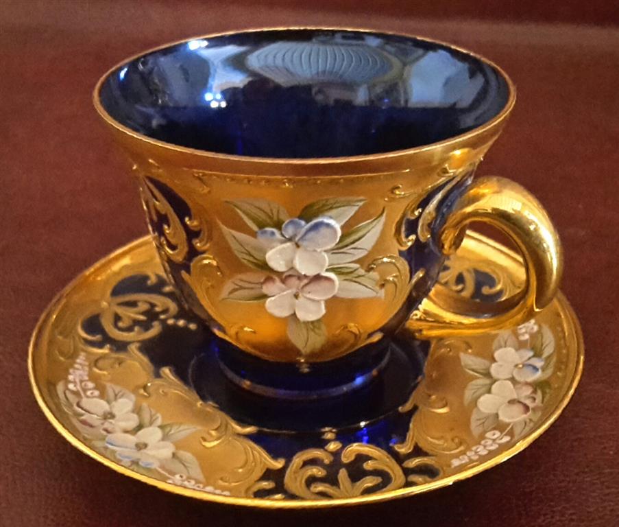 Coffee service, Murano glass, hand-decorated
