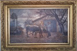  Grande dipinto agreste Claudius Seignol (Lione 1858-1926)