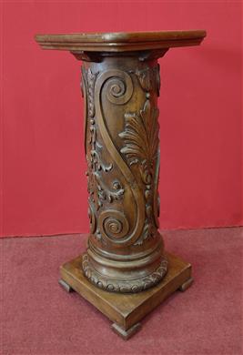 Column carved in walnut