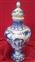 Vase with cap ceramic decorated in blue