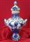 Vase with cap ceramic decorated in blue