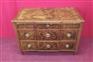 Chest of drawers with three drawers in briar walnut and inlays