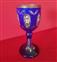 Ceremonial chalice in cut blue glass