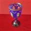 Ceremonial chalice in cut blue glass