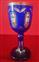 Ceremonial chalice in cut blue glass