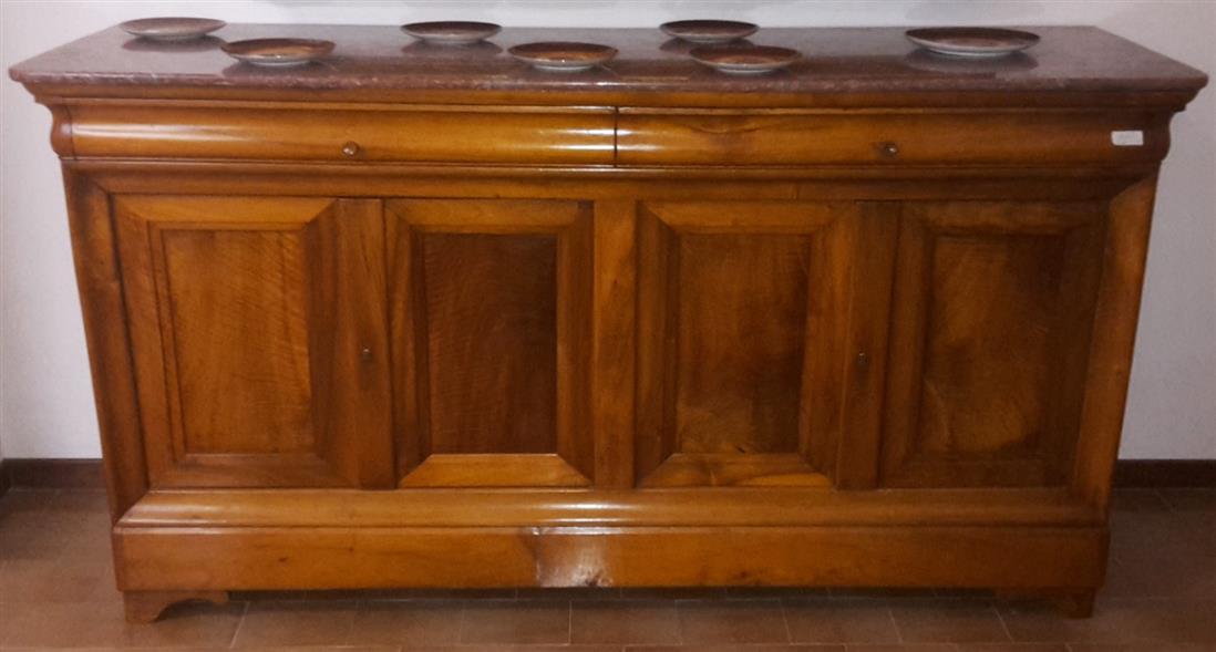 Four-door sideboard with marble