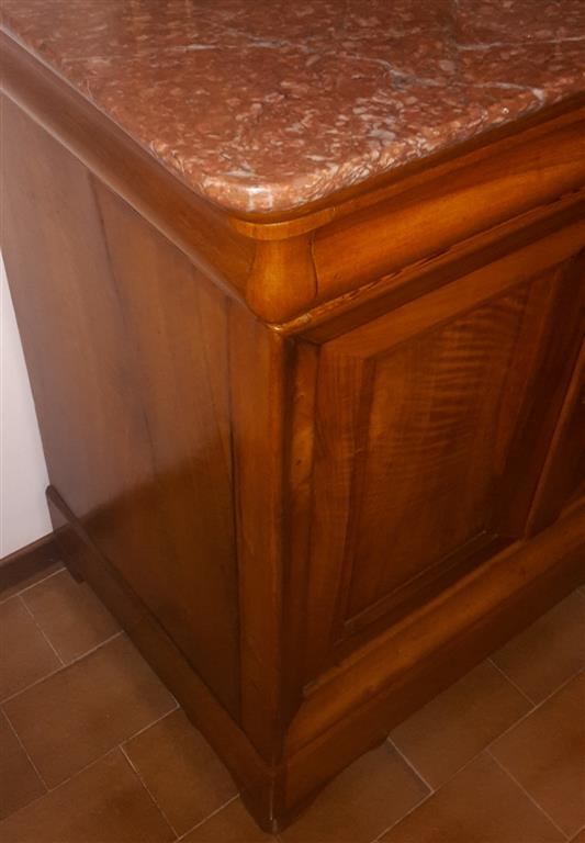 Four-door sideboard with marble