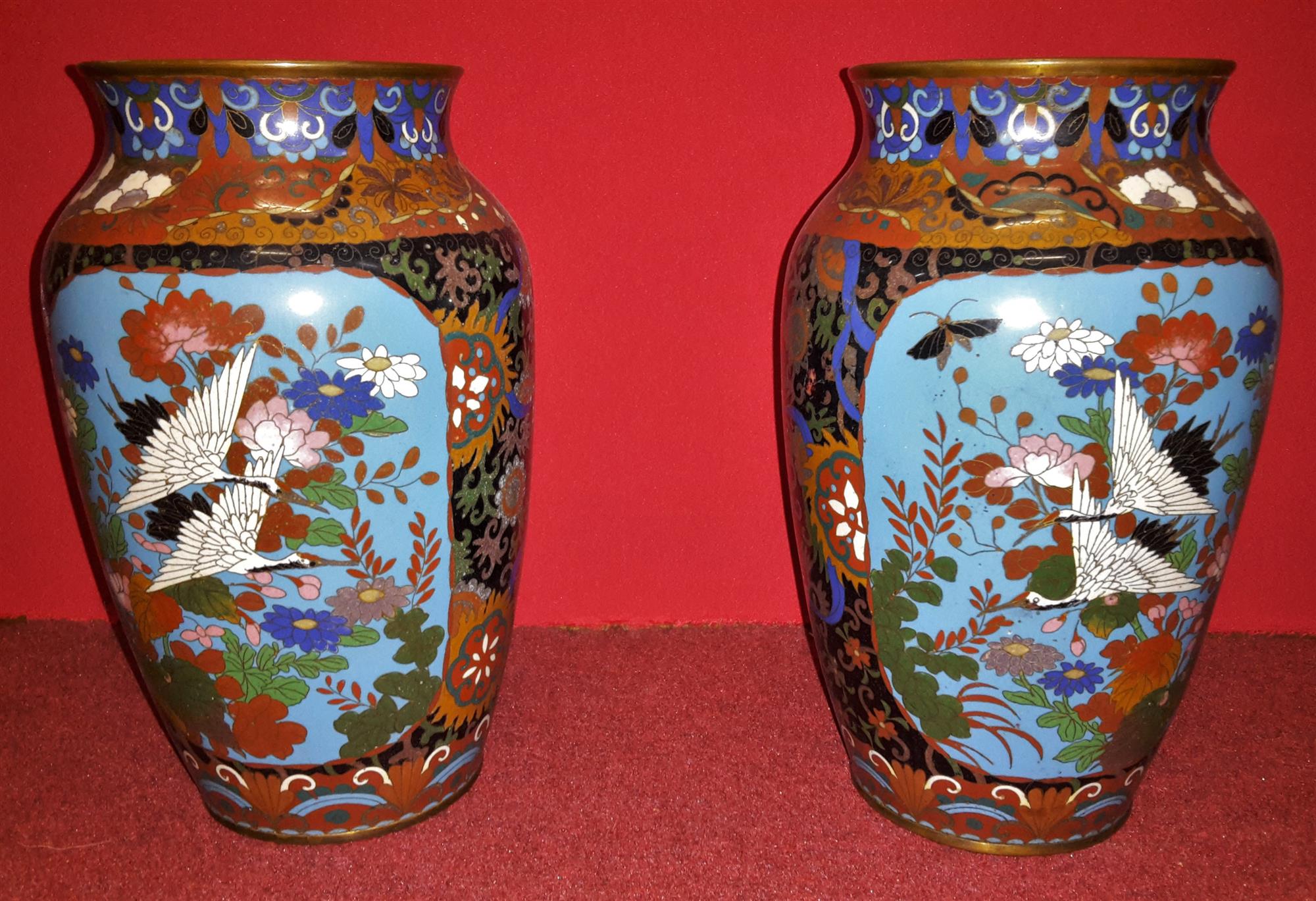 Pair of cloisonné vases