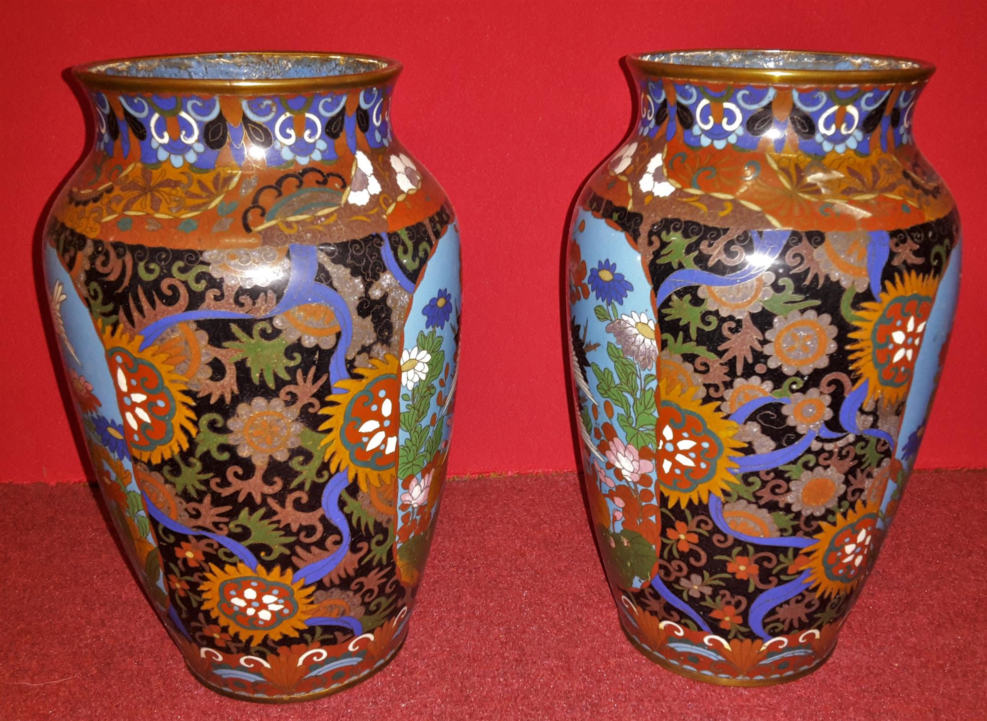 Pair of cloisonné vases