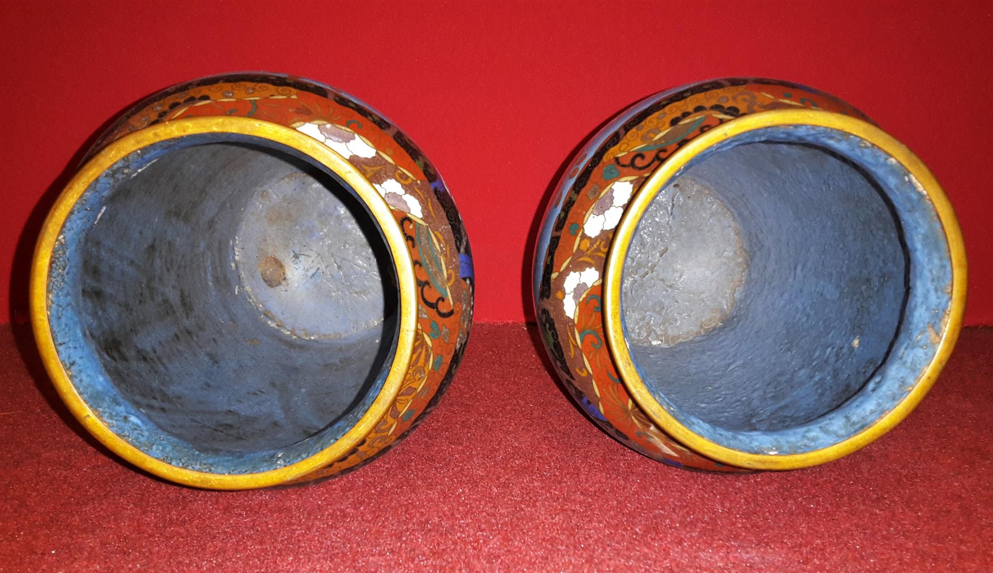 Pair of cloisonné vases