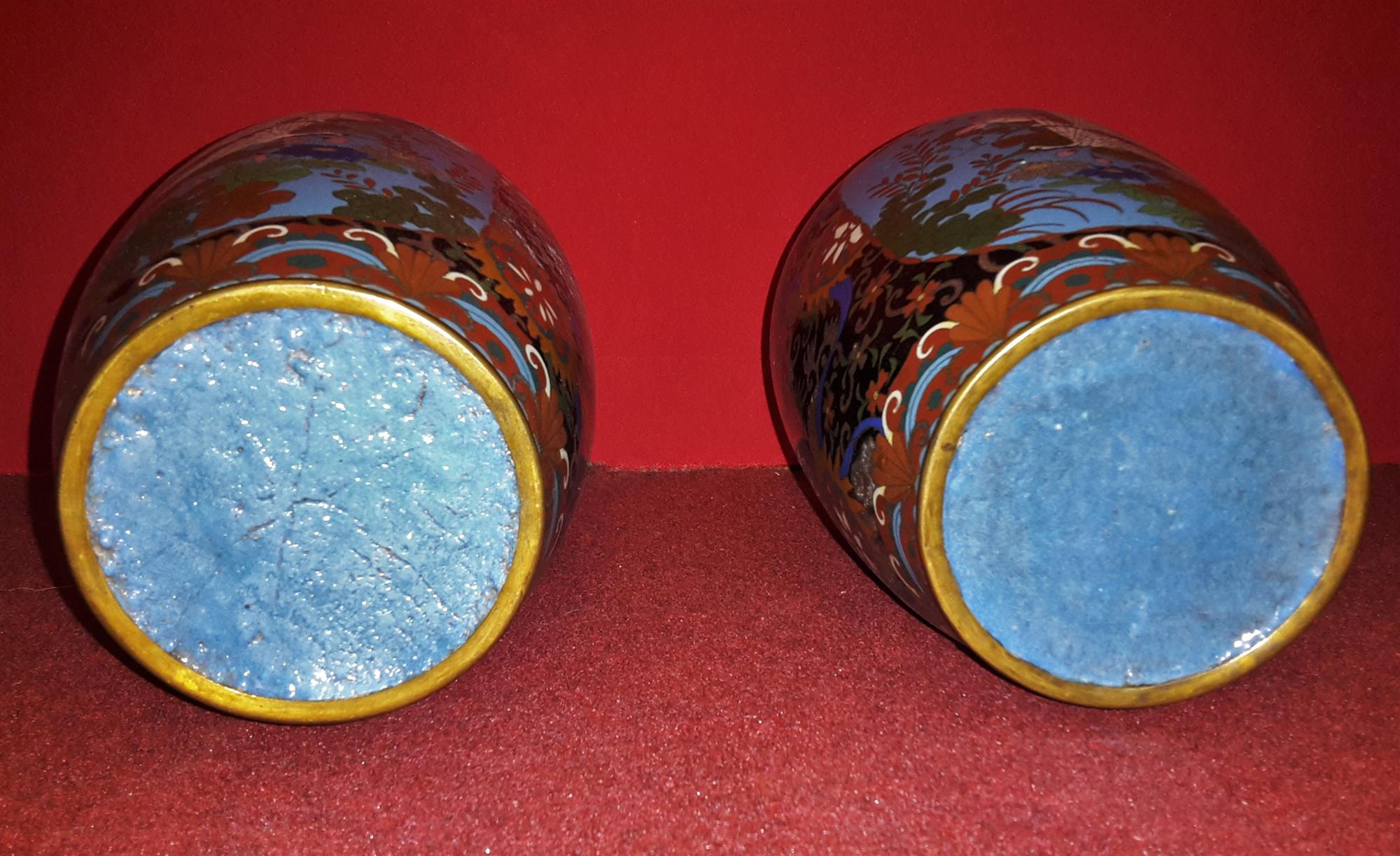 Pair of cloisonné vases