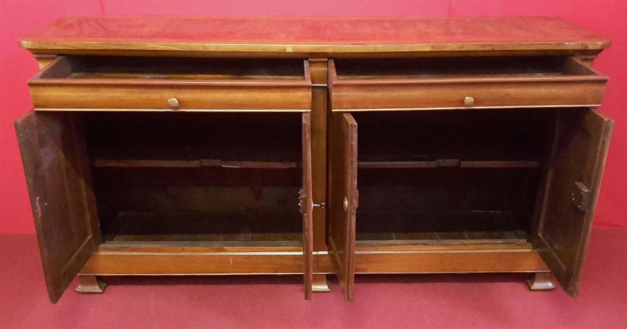 Sideboard with four doors in Walnut