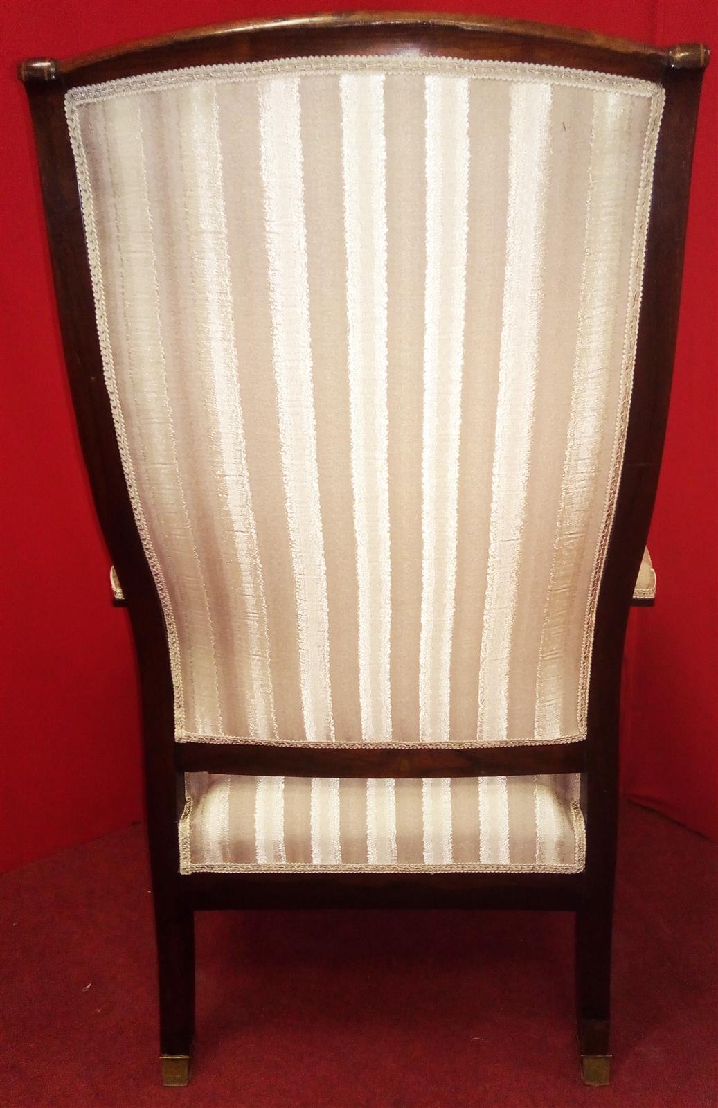 English armchair with striped fabric