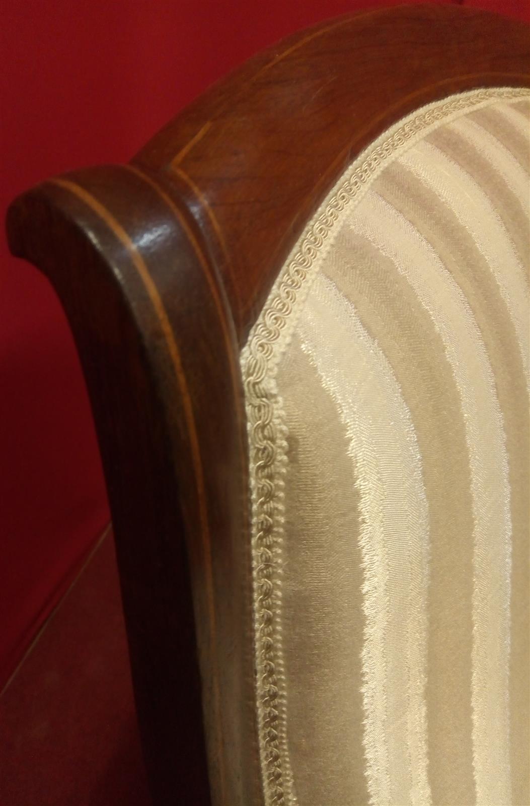 English armchair with striped fabric