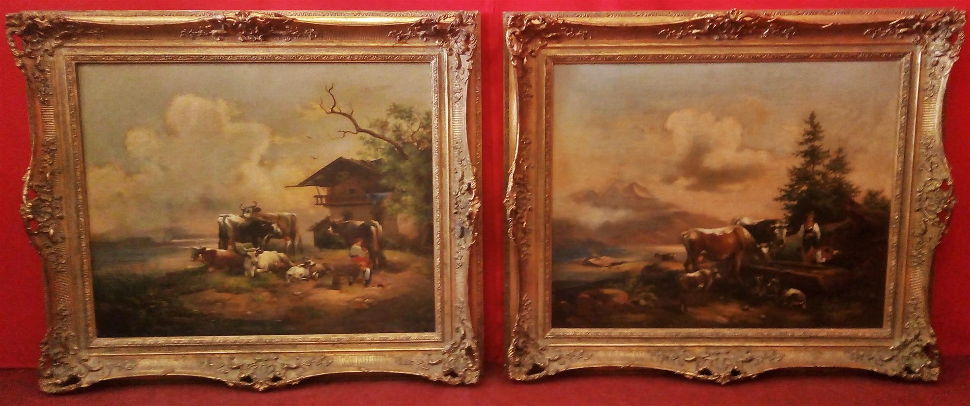 Pair of paintings '800 rural subject