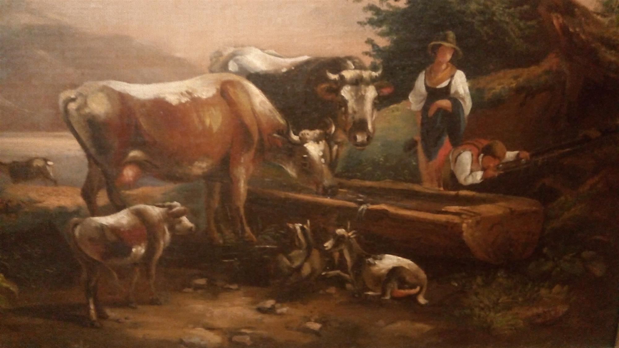 Pair of paintings '800 rural subject