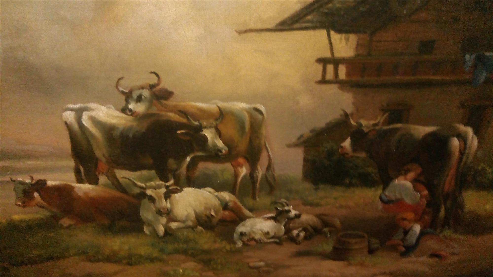 Pair of paintings '800 rural subject
