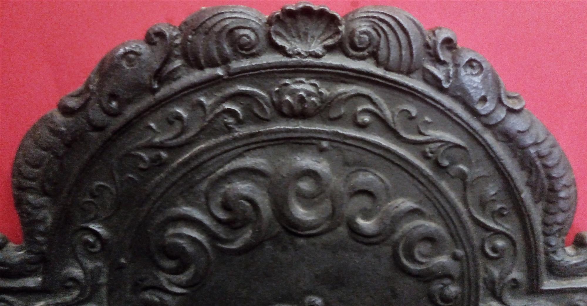Louis XIII style cast iron fireplace plate