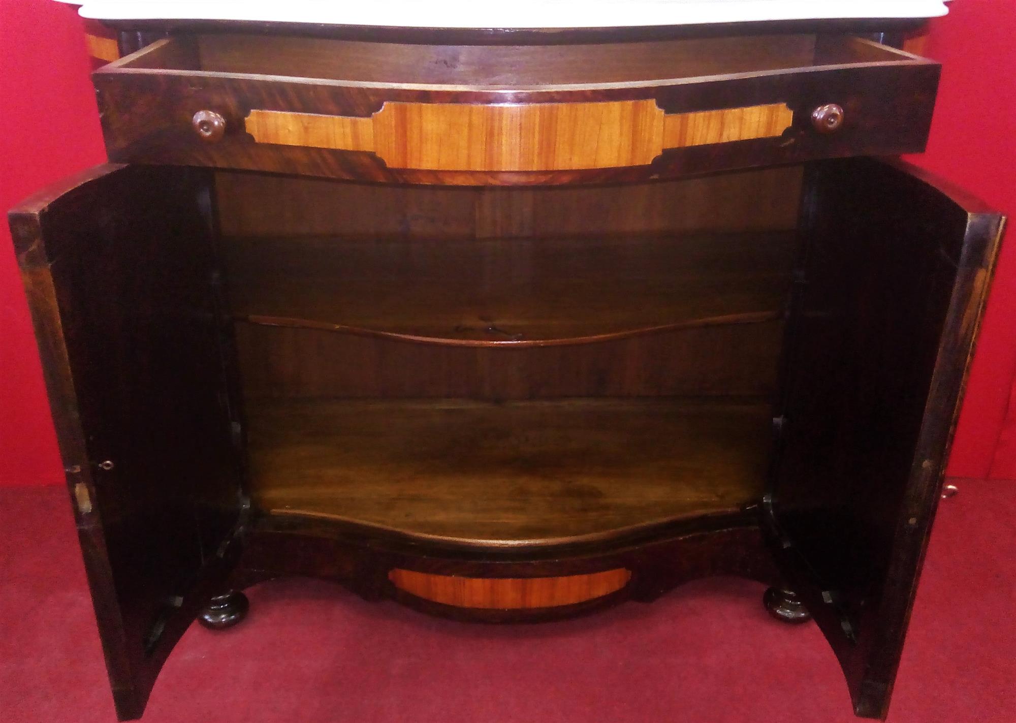 Carved Lombard sideboard, upper part with mirrors