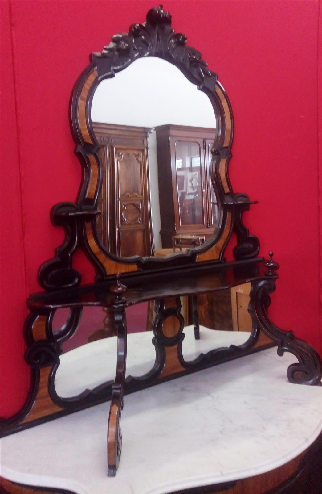 Carved Lombard sideboard, upper part with mirrors