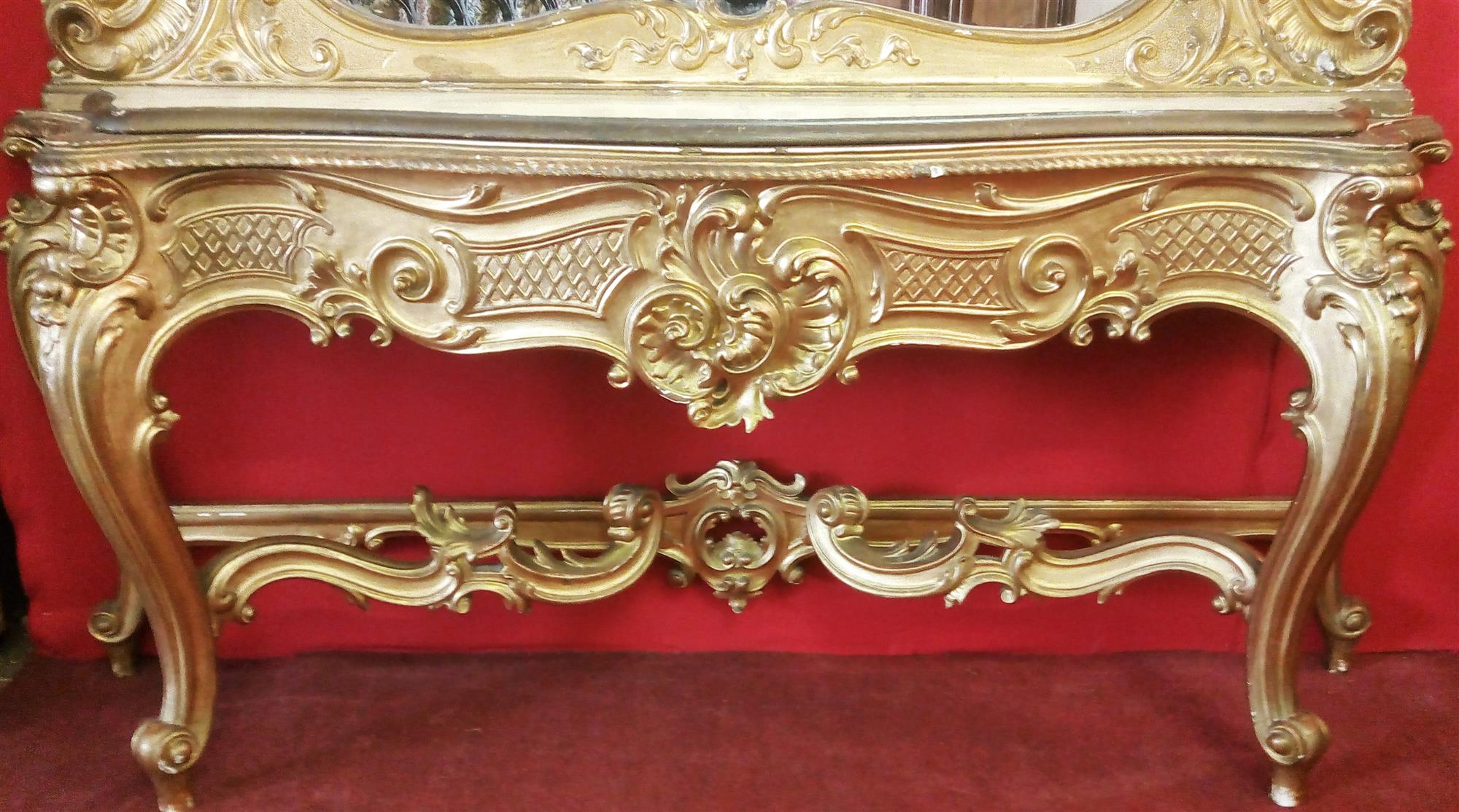 Consolle in legno dorato Italiana