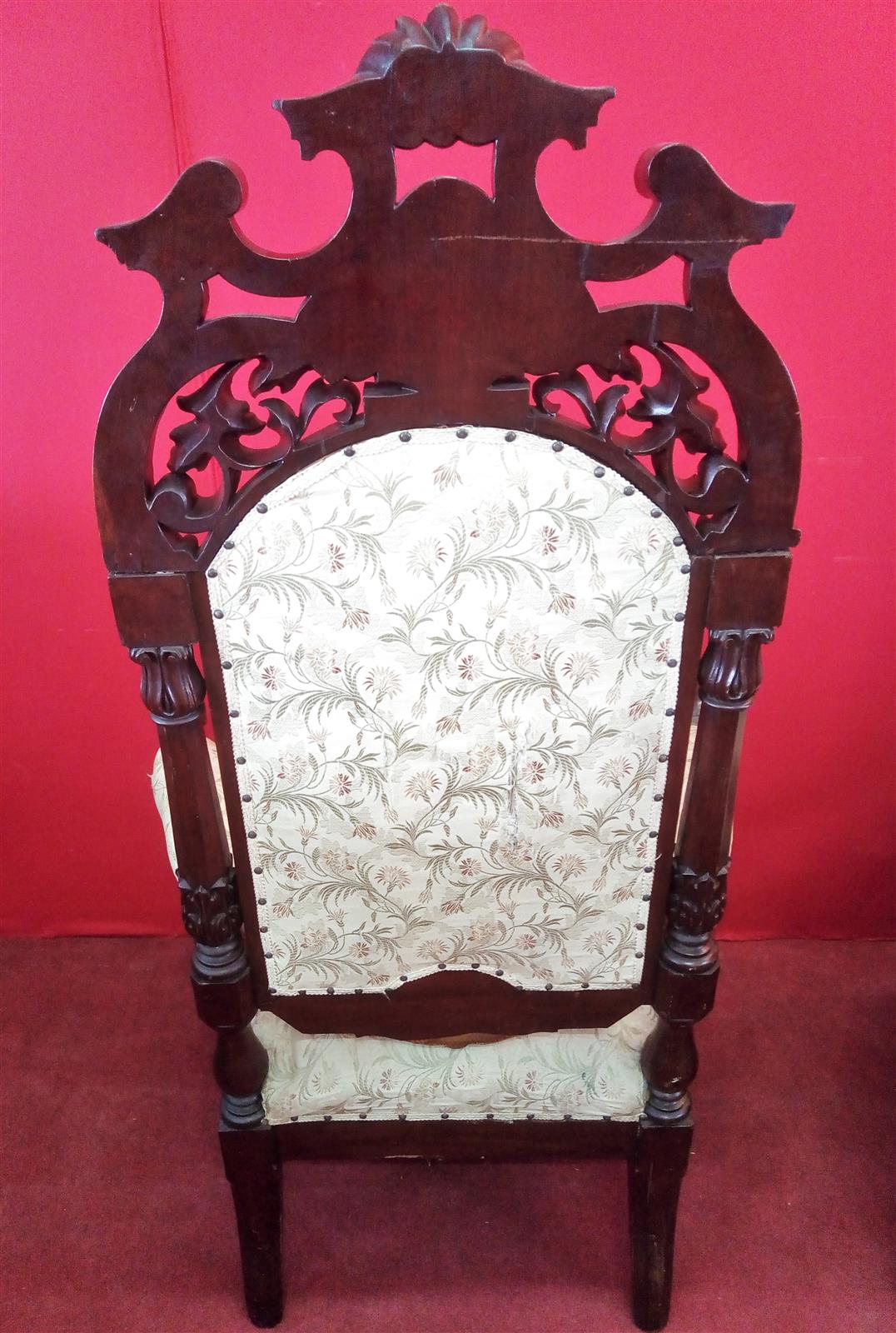 Pair of carved armchairs