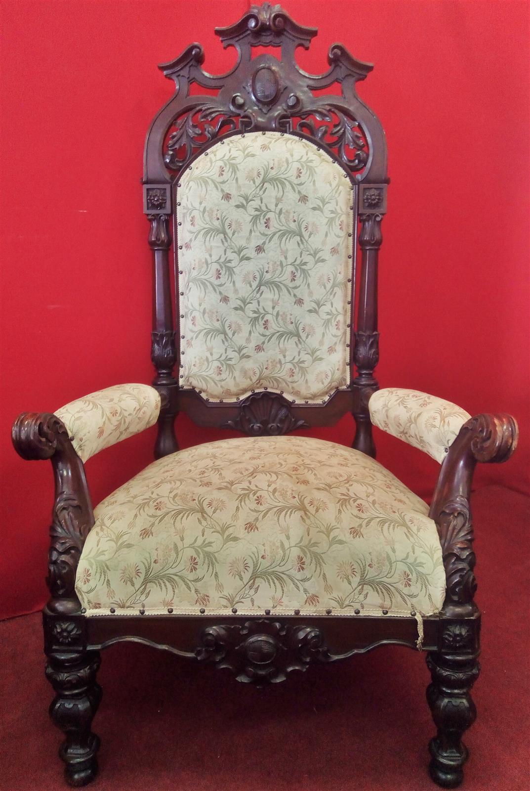 Pair of carved armchairs