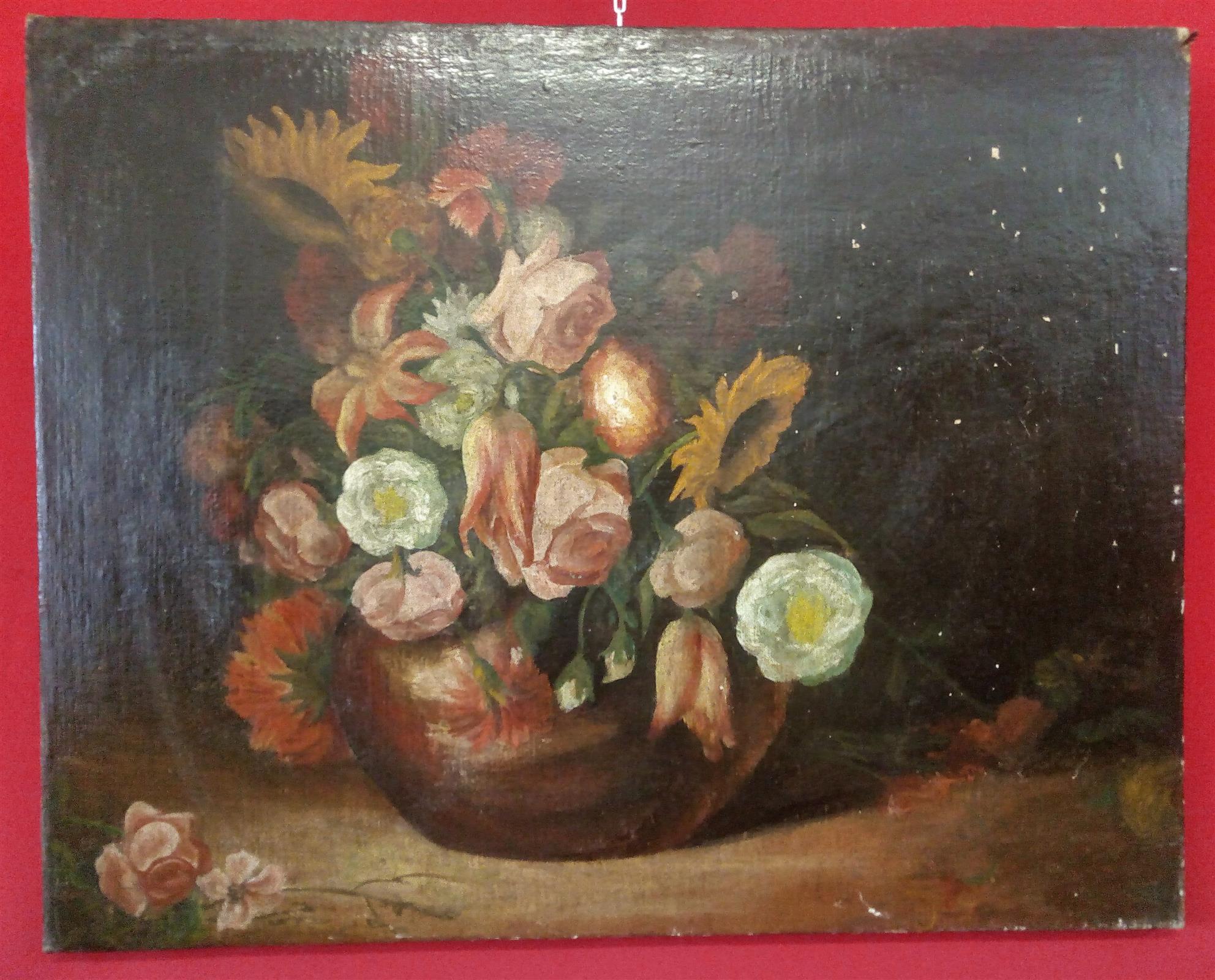 Painting of a vase of flowers