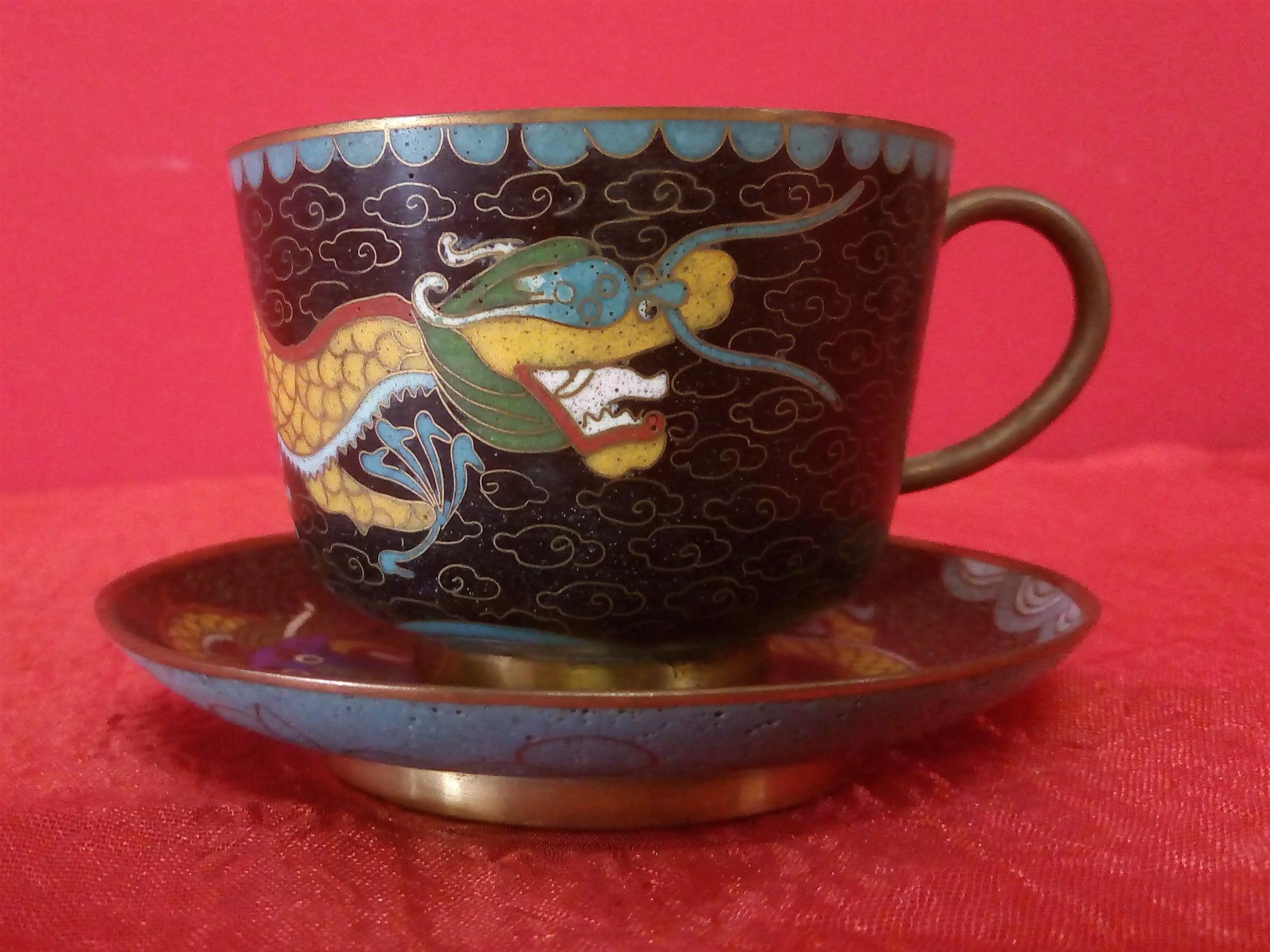 Servizio da caffè in cloisonné 16 pz