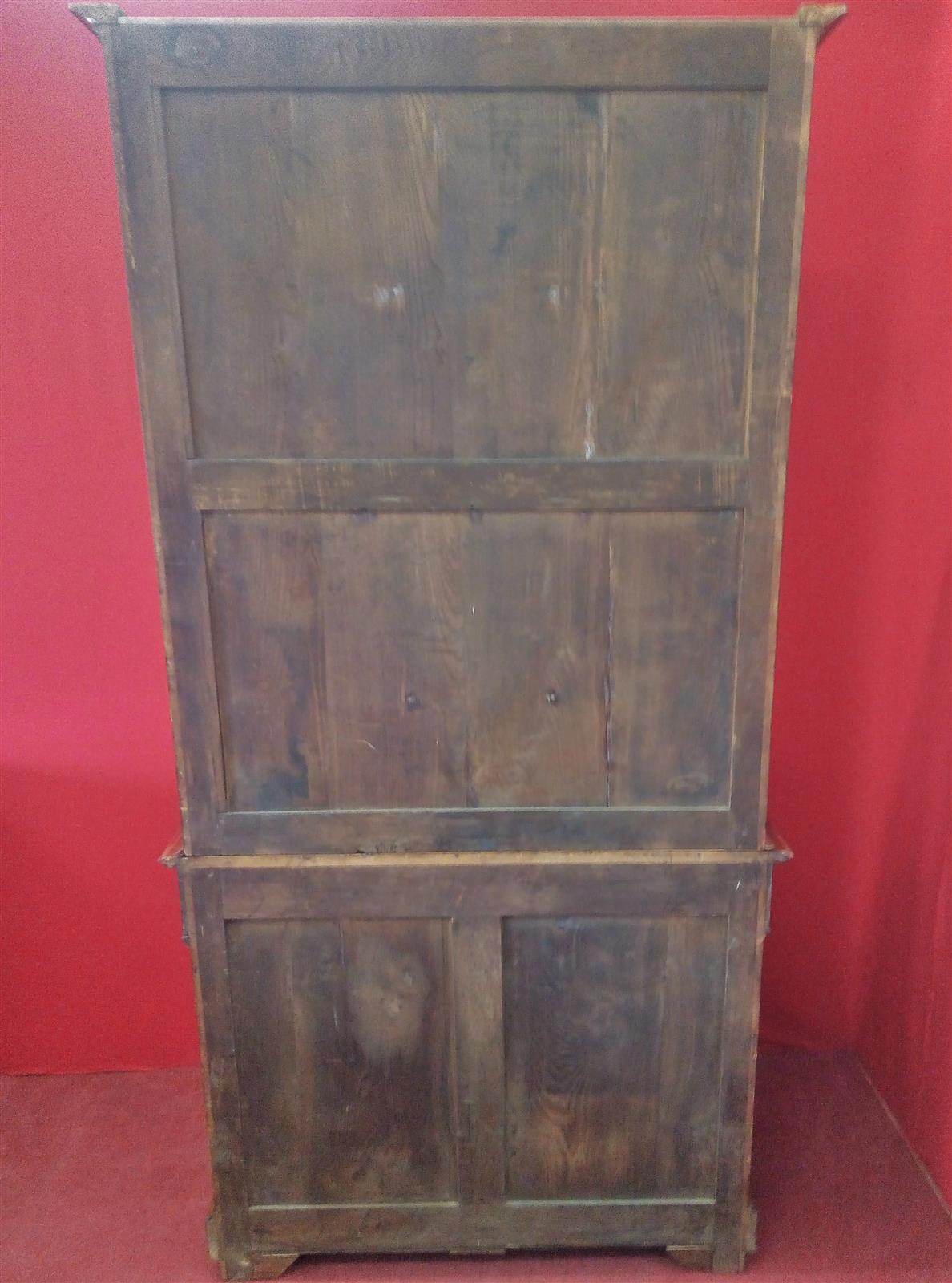 Small mahogany two-door bookcase