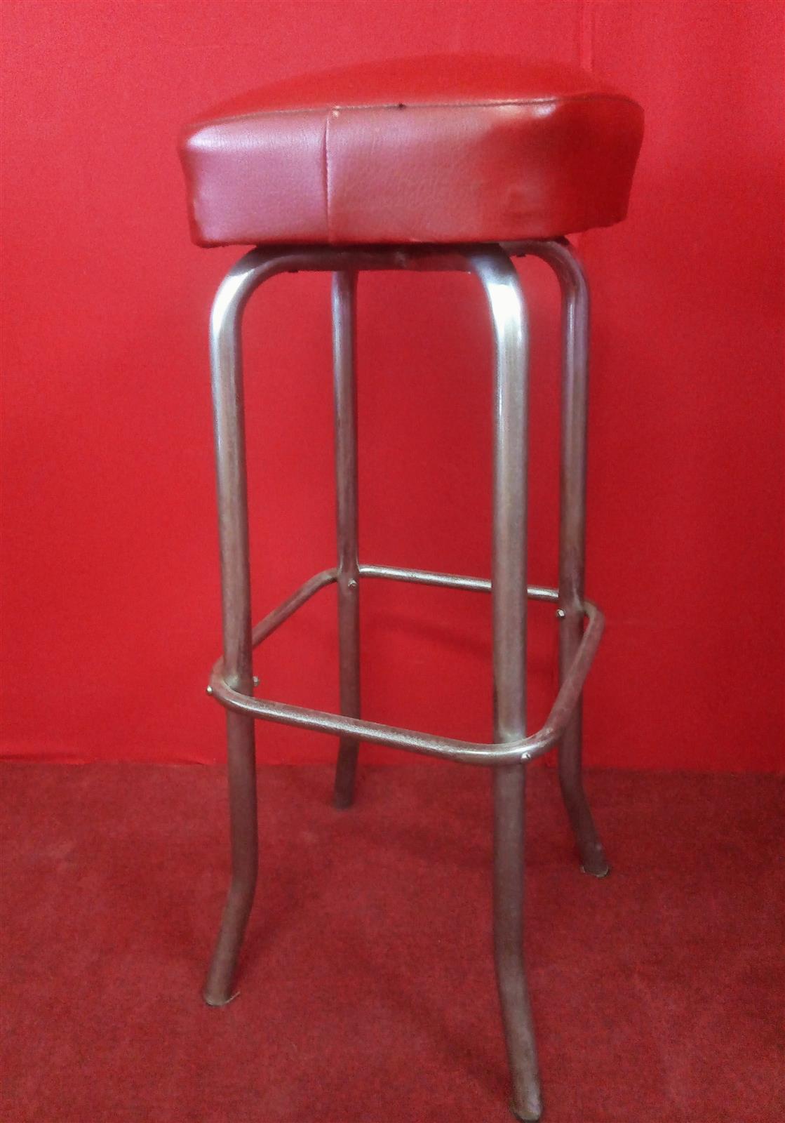 Group of 5 chromed metal stools