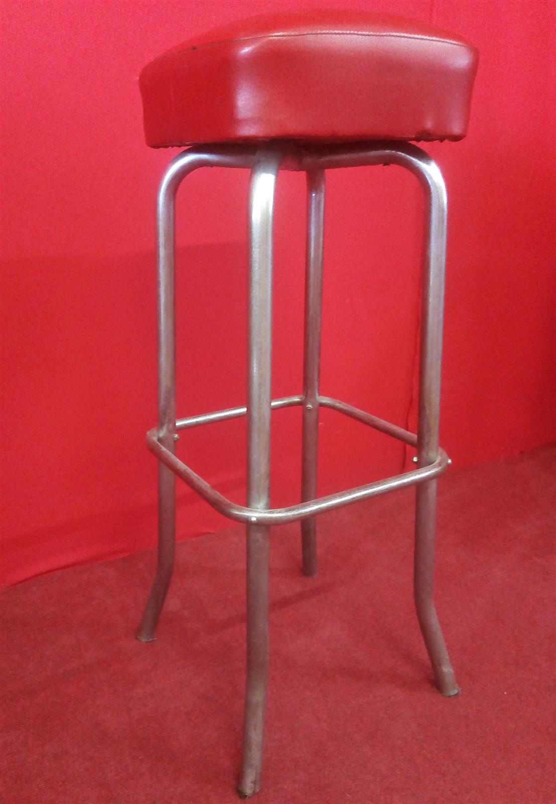 Group of 5 chromed metal stools