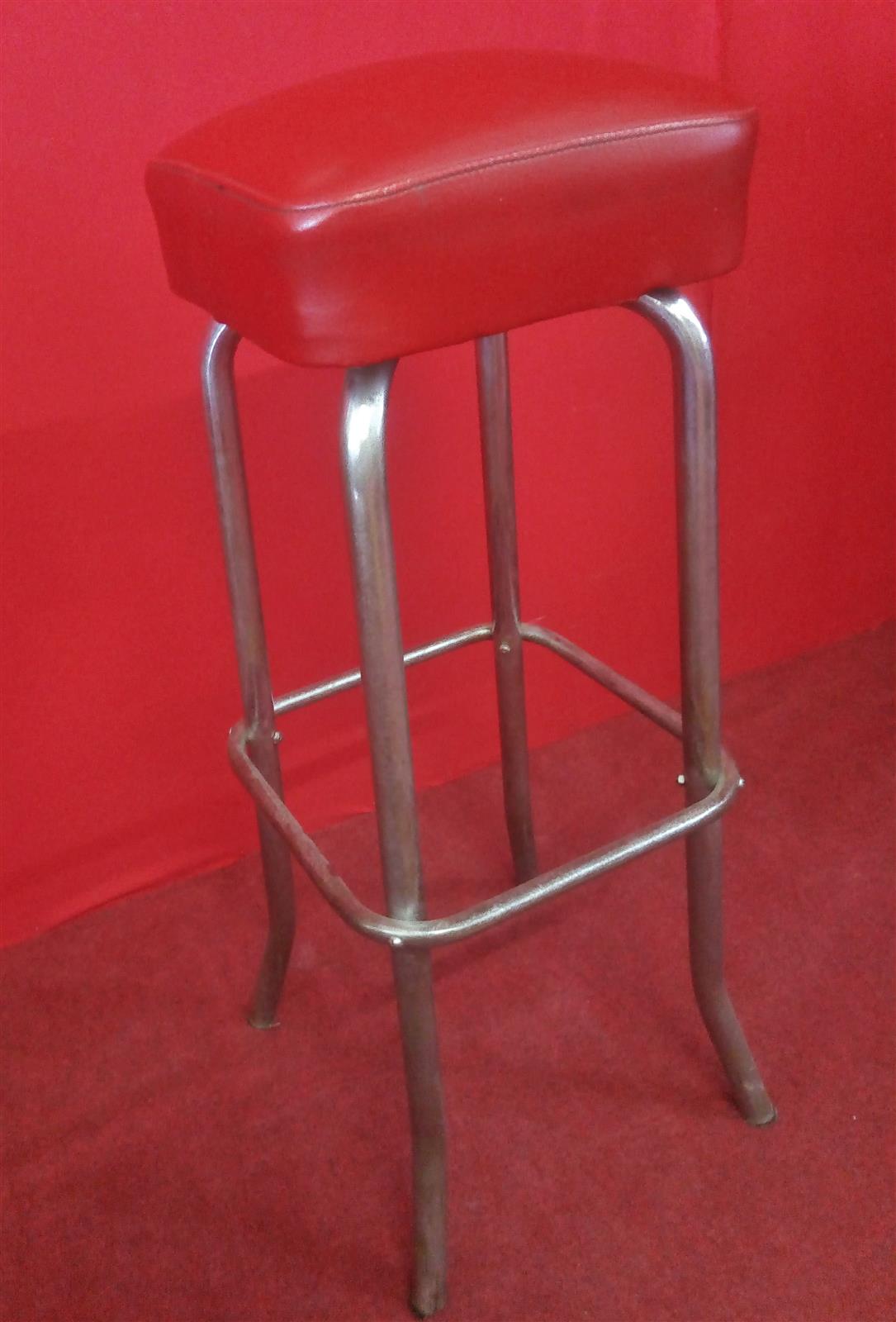 Group of 5 chromed metal stools