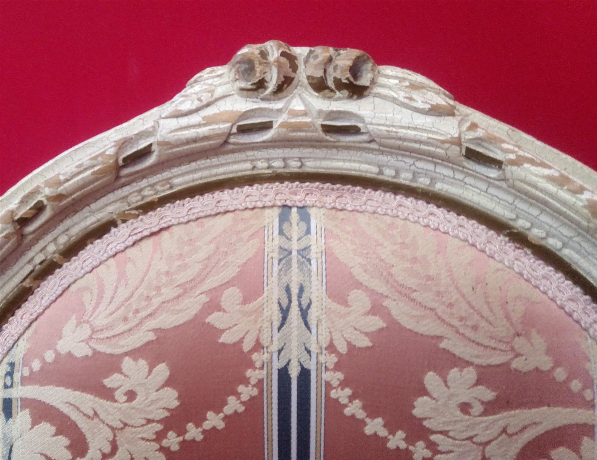 Coppia di poltrone laccate stile Luigi XVI