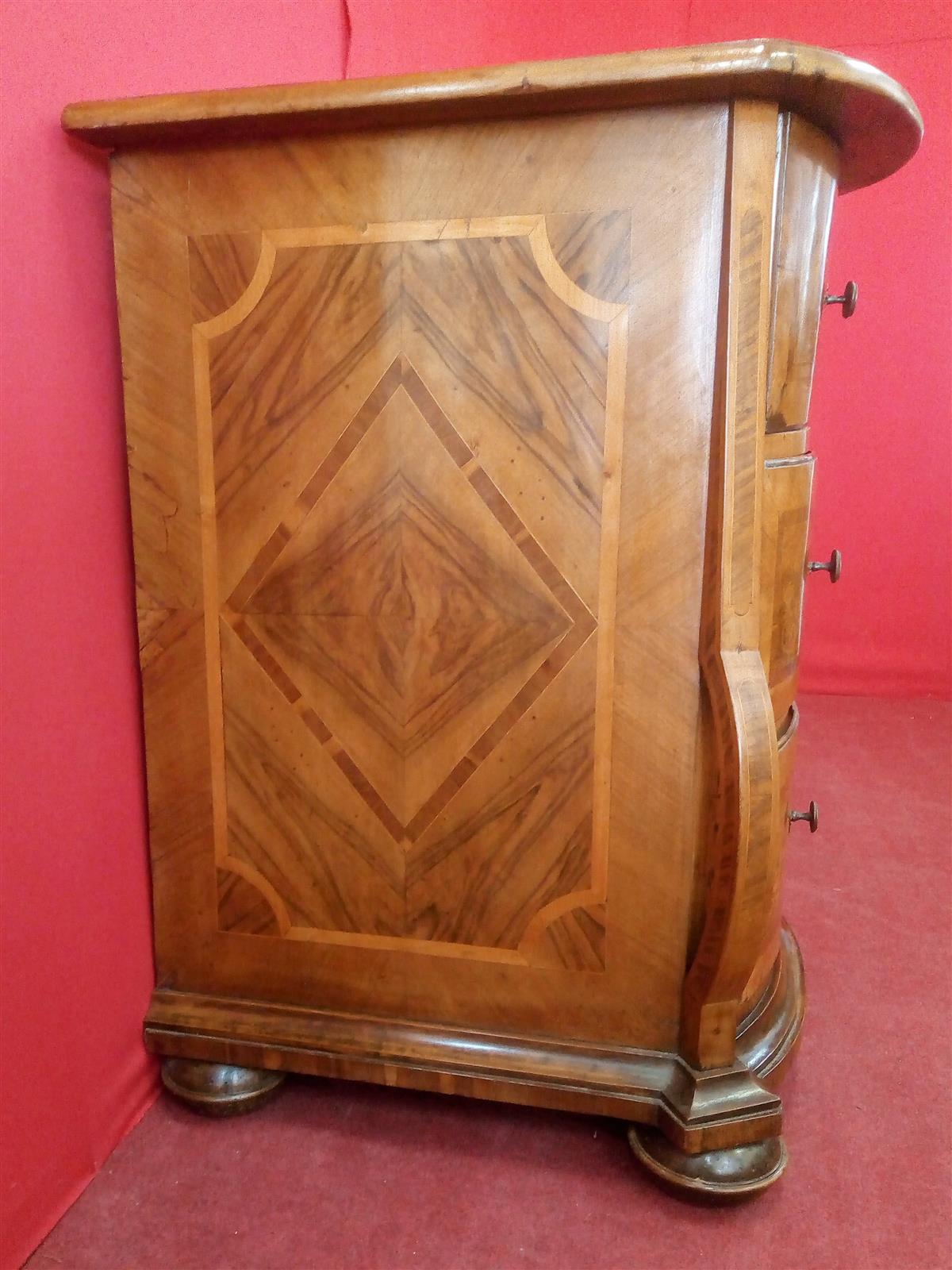 Swiss chest of drawers 18th century inlaid