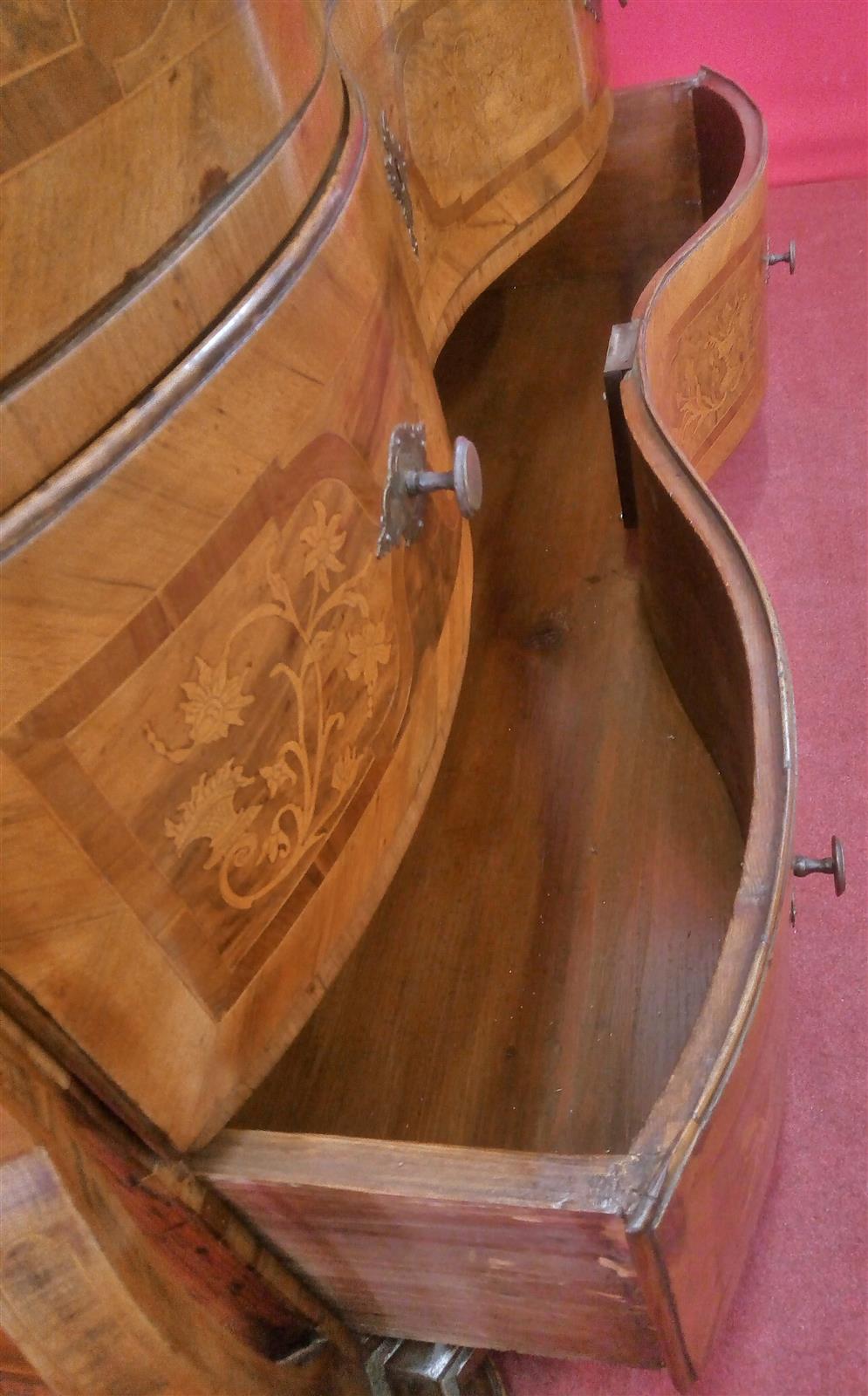 Swiss chest of drawers 18th century inlaid