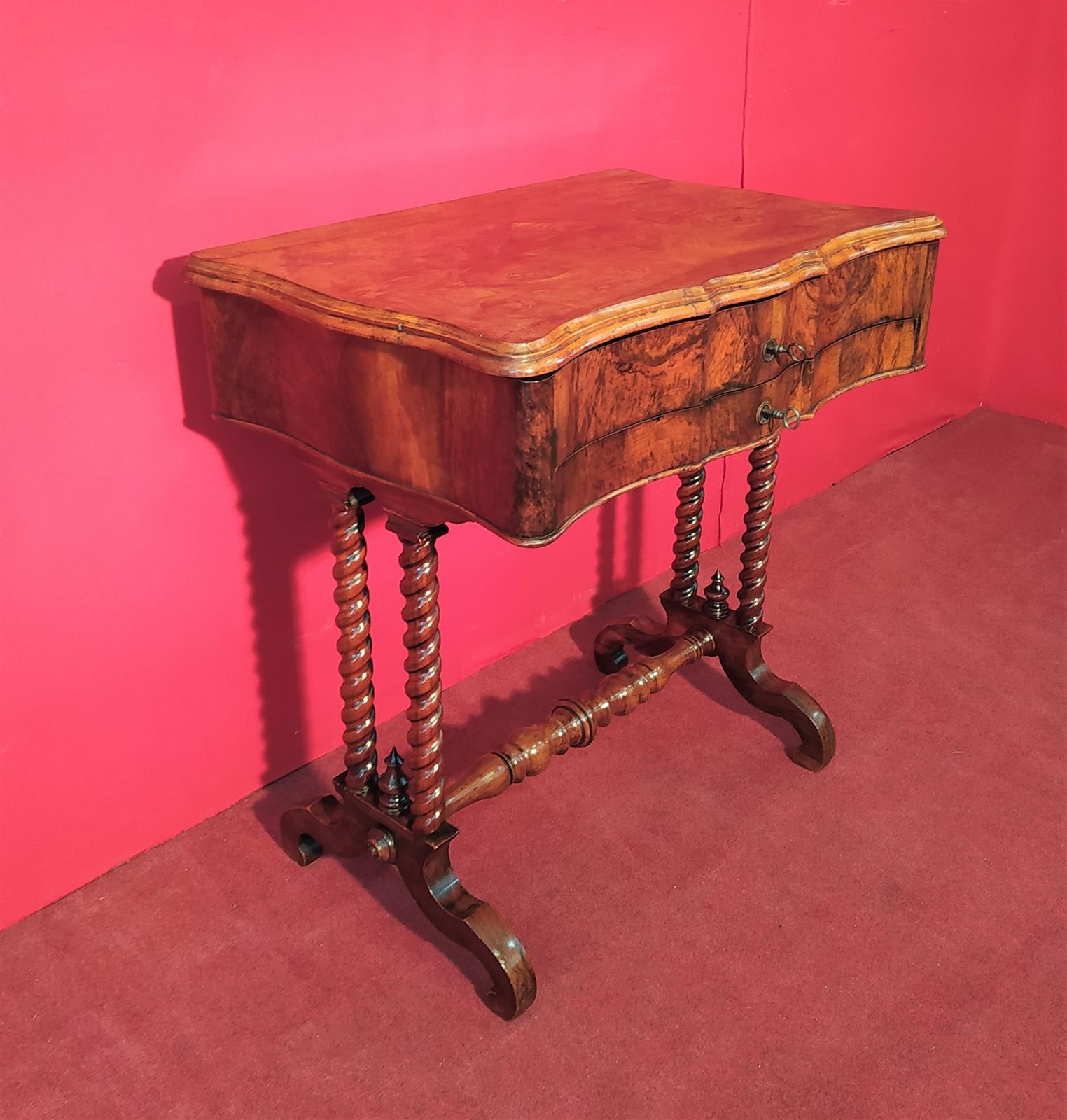 Walnut briar sewing table