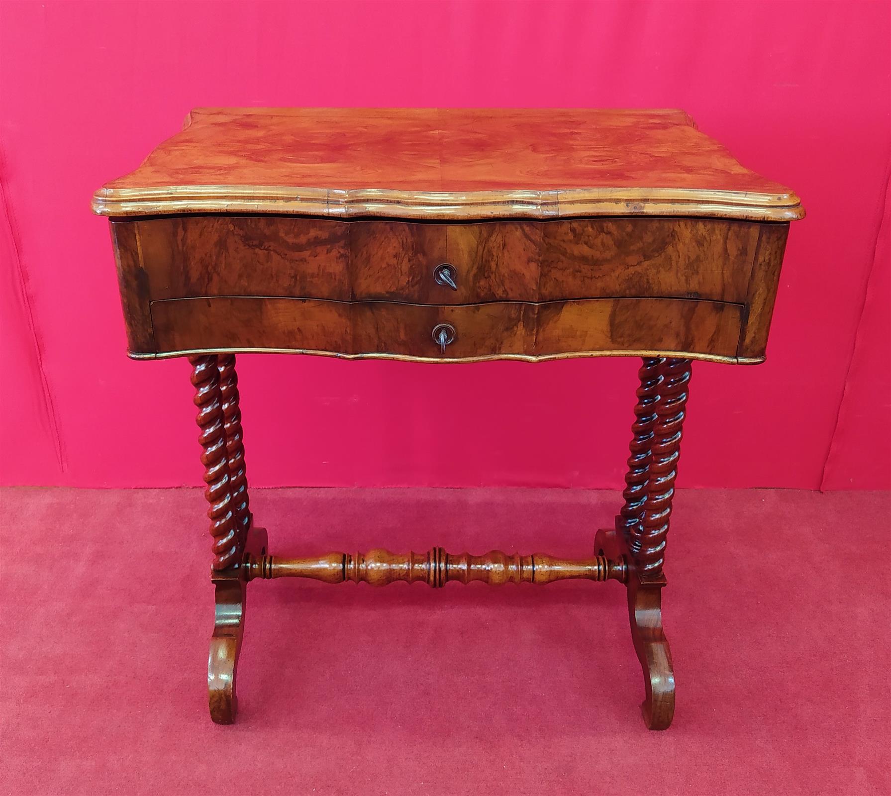 Walnut briar sewing table