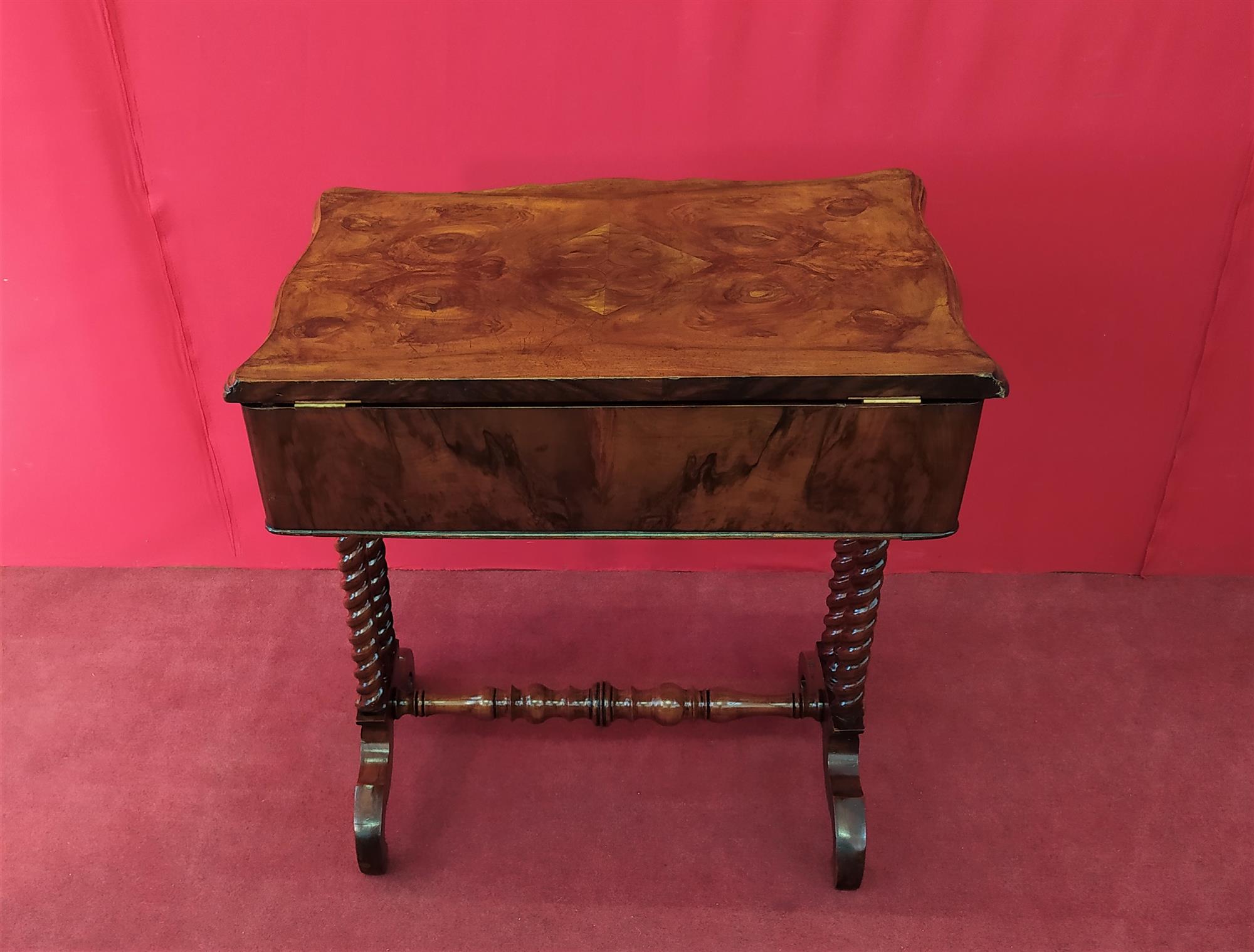 Walnut briar sewing table