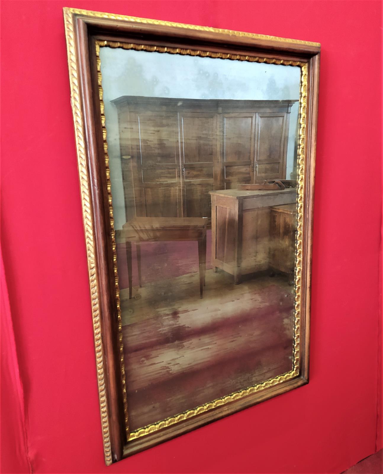 Rectangular wooden mirror