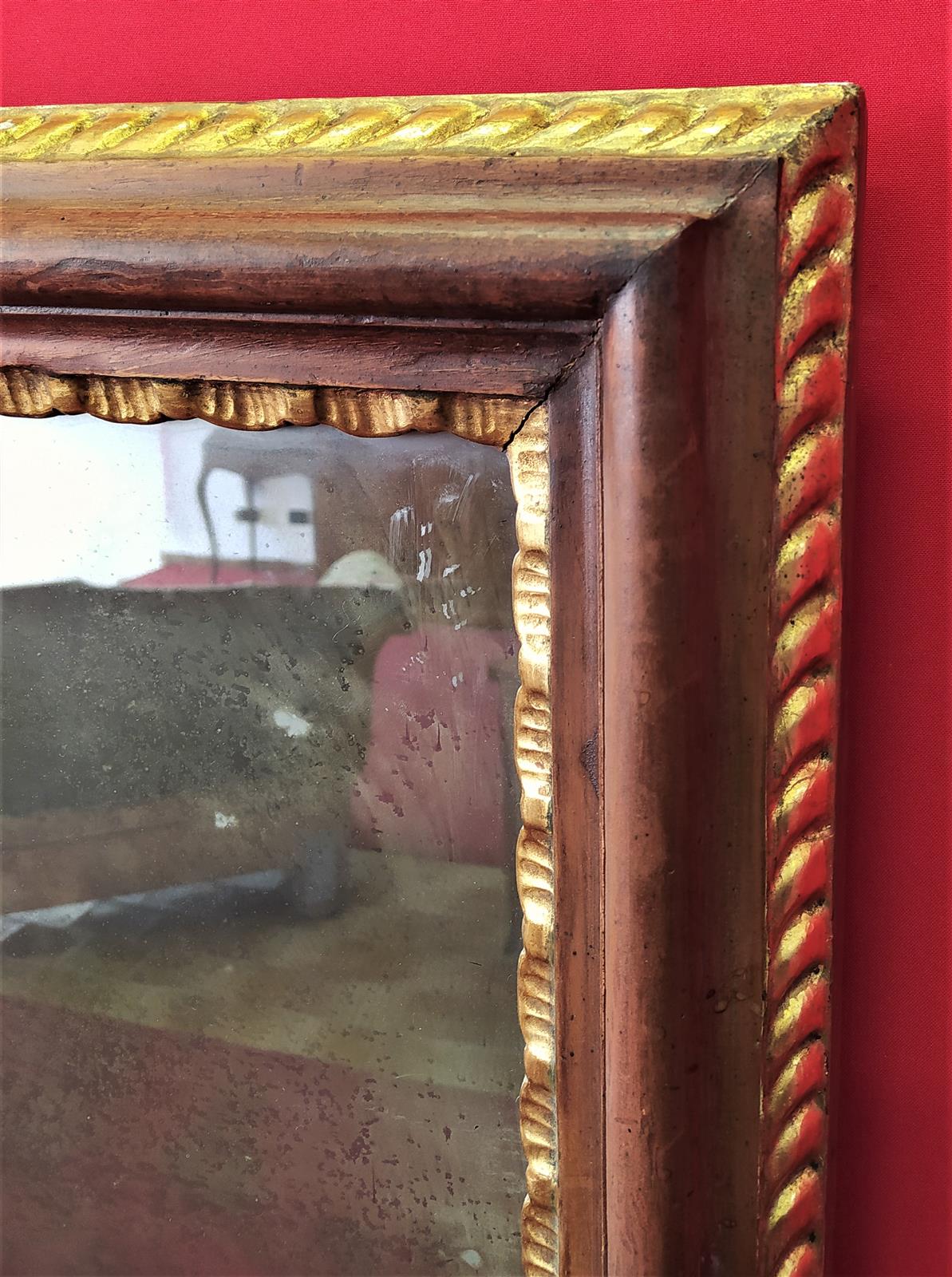 Rectangular wooden mirror