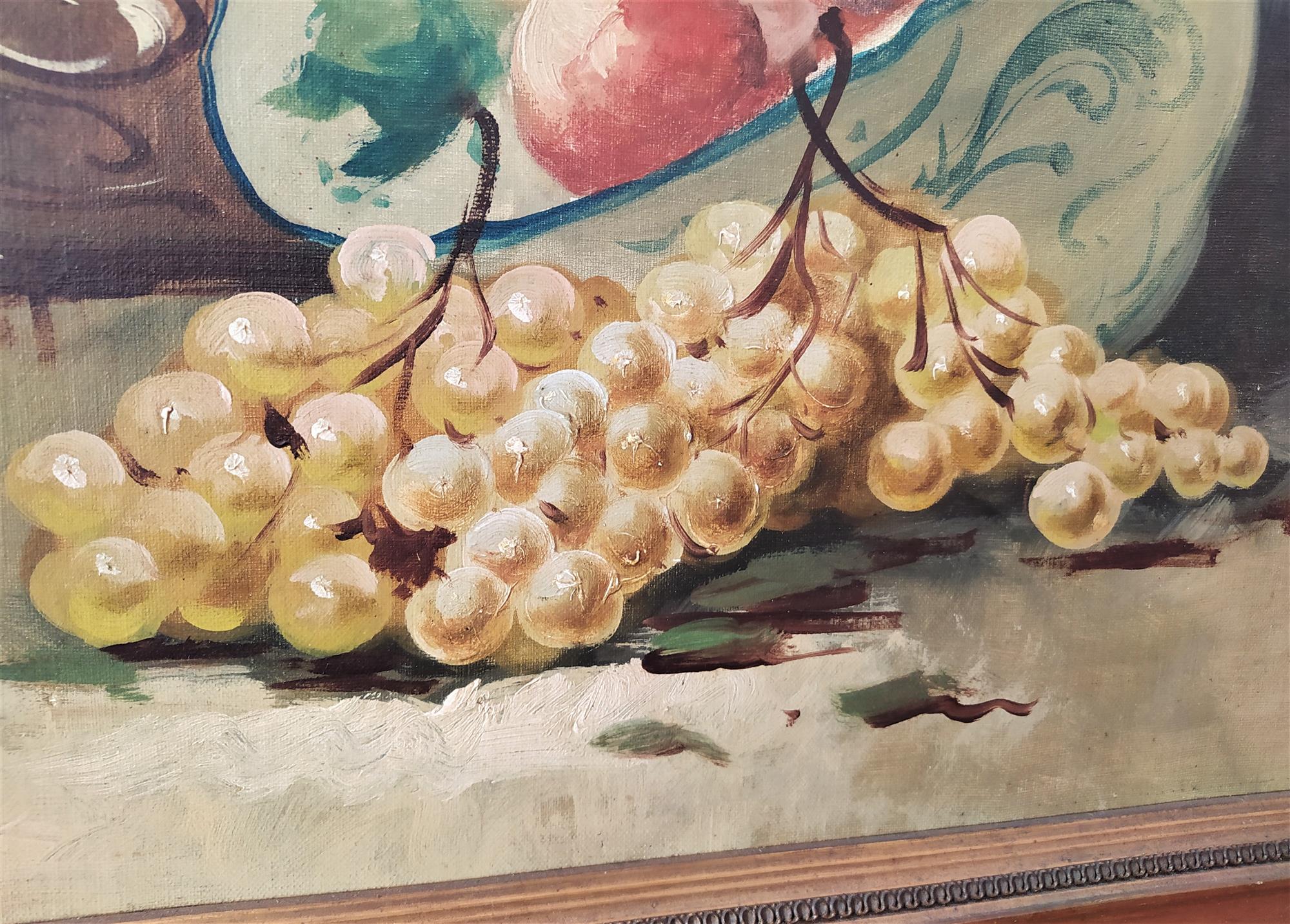 Dipinto natura morta con uva